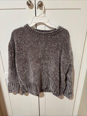 Cozy Ribbed Chenille Sweater - Charcoal Gray
